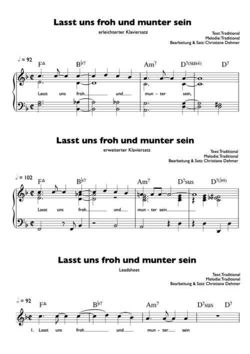 Lasst uns froh und munter sein - Noten als PDF
