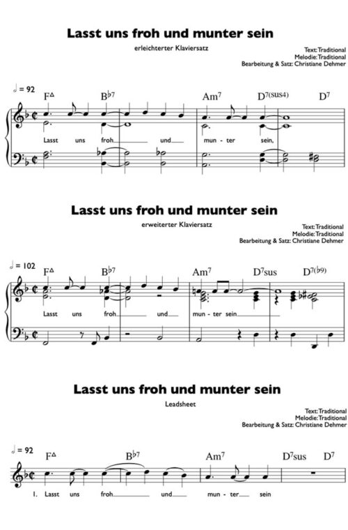 Lasst uns froh und munter sein - Noten als PDF