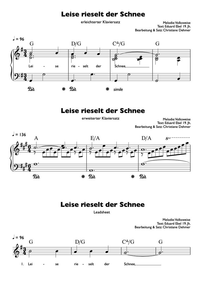 Leise rieselt der Schnee - Noten als PDF