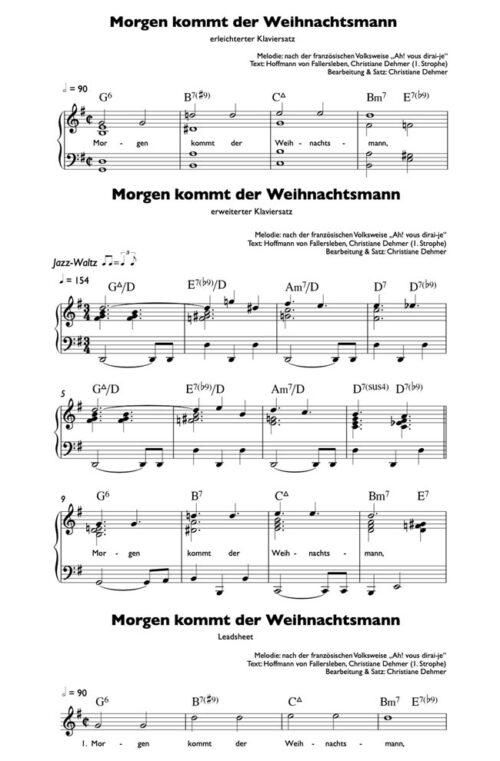 Morgen kommt der Weihnachtsmann - Noten als PDF